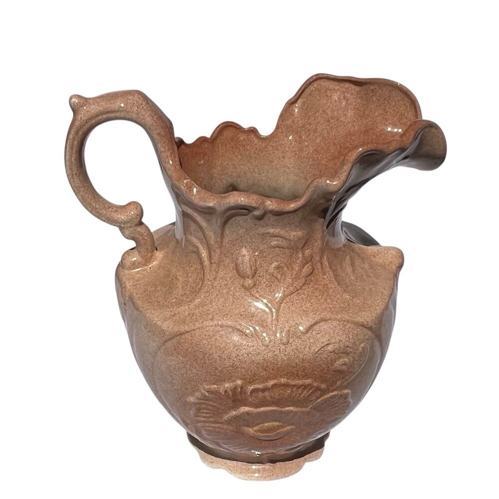 1940s Ceramic Arnels Pink Shabby Chic / Victorian / French Country Pitcher 11.5"